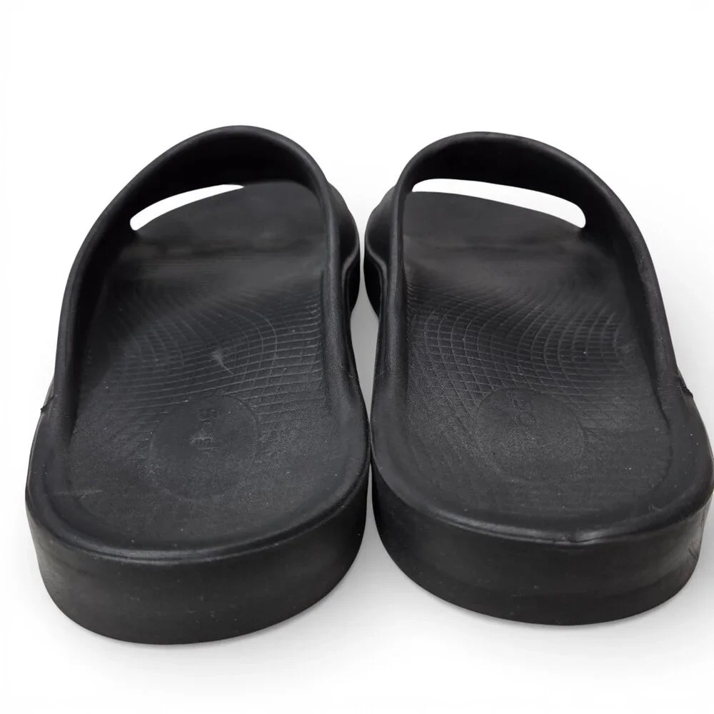 Oofos Ooahh Black Cushion Slide Sandals Men Everyday Loungewear M9 W11